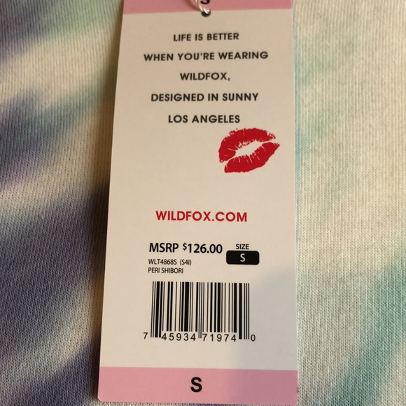 NWT Wild Fox 2Pc Set. Hoodie & Joggers. Lilac, Seafoam, & White TieDye. Cute!! S - Picture 10 of 14